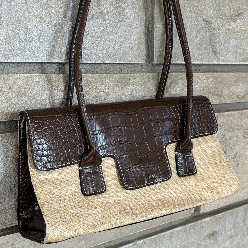 Tommy Hilfiger Brown and Tan Women's Shoulder Bag